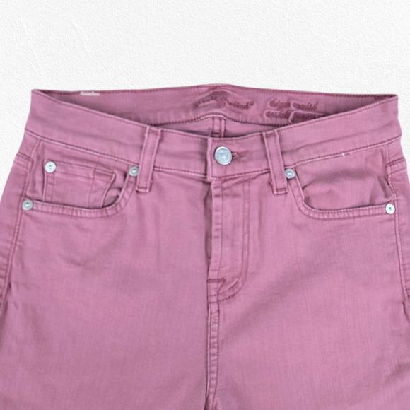 7 for all mankind Mauve Pink High Waisted Ankle Color Skinny 7FAM Jeans Size 26 - Picture 3 of 8